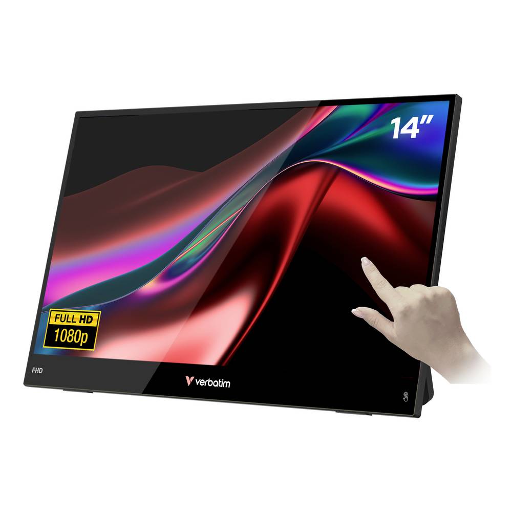 Verbatim LIGHT Touchscreen monitor Energielabel A (A - G) 35.6 cm (14 inch) 16:9 10 ms