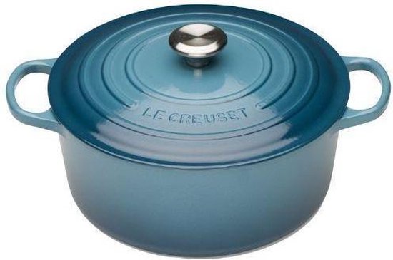 Le Creuset Braadpan Signature Deep Teal – Ø 20 cm / 2,4 Liter – Gietijzeren Stoofpan met Diepblauwe Emaille – Inductie- en Ovenbestendig – Compacte Pan voor Dagelijks Gebruik – Kle…