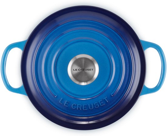 Le Creuset Braadpan Signature Azure – Ø 20 cm / 2,4 Liter – Ronde Gietijzeren Braadpan in Heldere Azuren Tint – Voor Dagelijkse Gerechten – Geschikt voor Inductie, Oven en BBQ – Du…