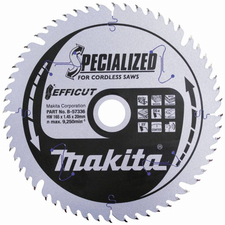 Makita Cirkelzaagblad Hout Efficut 165x20x1,45 56T