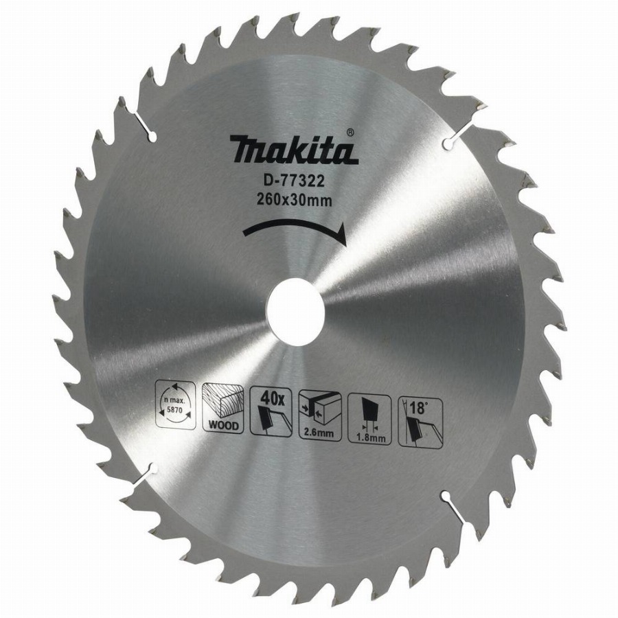 Makita Afkortzaagblad 260x30 40T