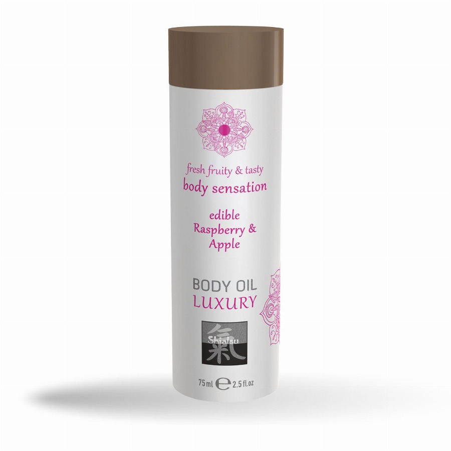 Shiatsu - lichaamsolie massageolie met aroma geur smaak framboos en appel 75
