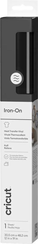 Cricut Puff Iron-On Zwart 30,5 x 48,3 cm