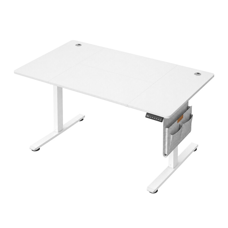JOYFURNOS In Hoogte Verstelbaar Bureau, 160 x 70 cm, Geheugenfunctie, USB-C-Aansluiting, Wit