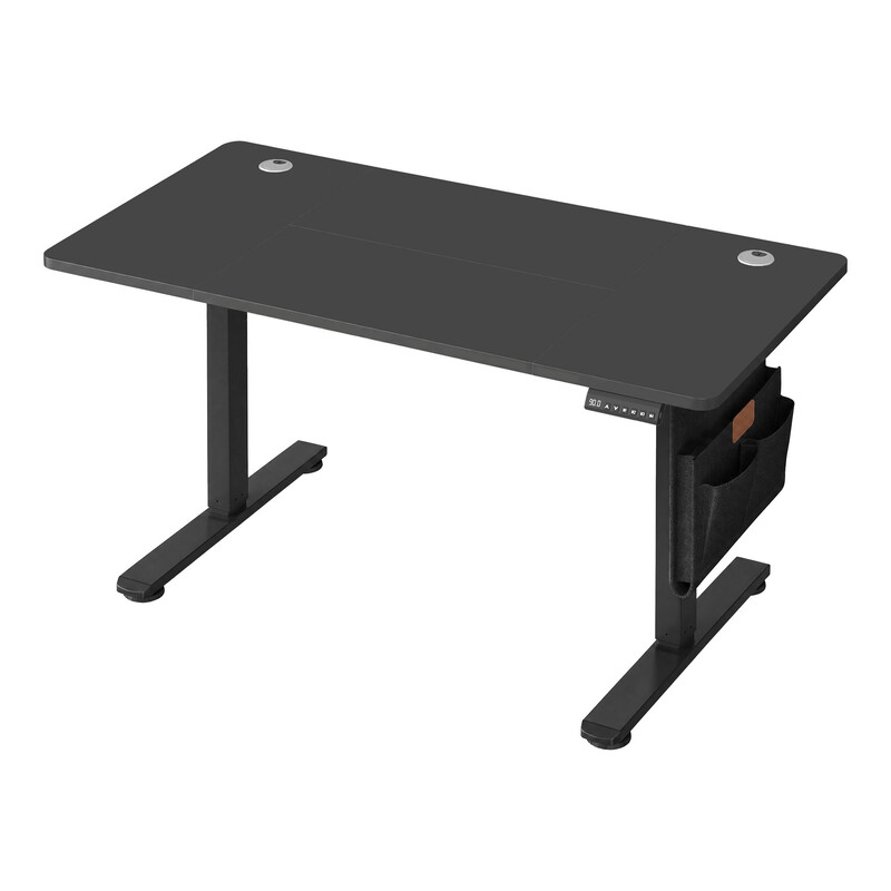JOYFURNOS In Hoogte Verstelbaar Bureau, 140 x 60 cm, Met Geheugenfunctie en USB-C-Aansluiting, Zwart