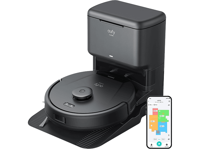 eufy Clean L60 Hybrid SES Robotstofzuiger met dweilfunctie - Robot Vacuum - 5.000Pa Zuigkracht - Met automatisch leegstation - Bestuurbaar via smartphone