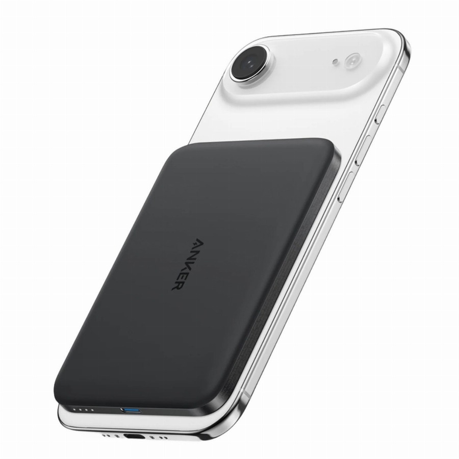 Anker MagGo Slim Draadloze Powerbank met MagSafe en Qi2 5.000 mAh met Snelladen Zwart