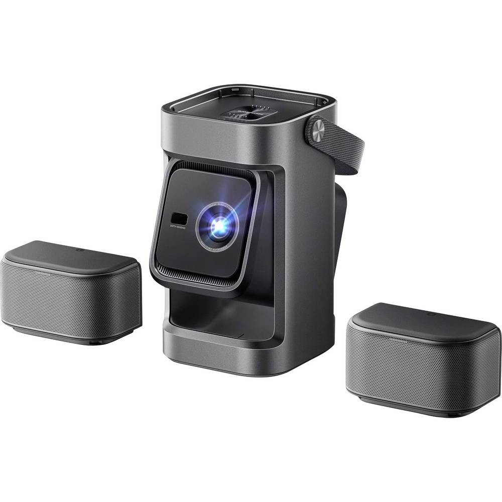 Nebula P1 Mobiele Beamer met Afneembare Speakers – 650 ANSI Lumen – 1080p – 20W 2.0 Surround Sound – Dolby Audio – Ingebouwde 130° Gimbal – Automatische Beeldaanpassing – Google TV