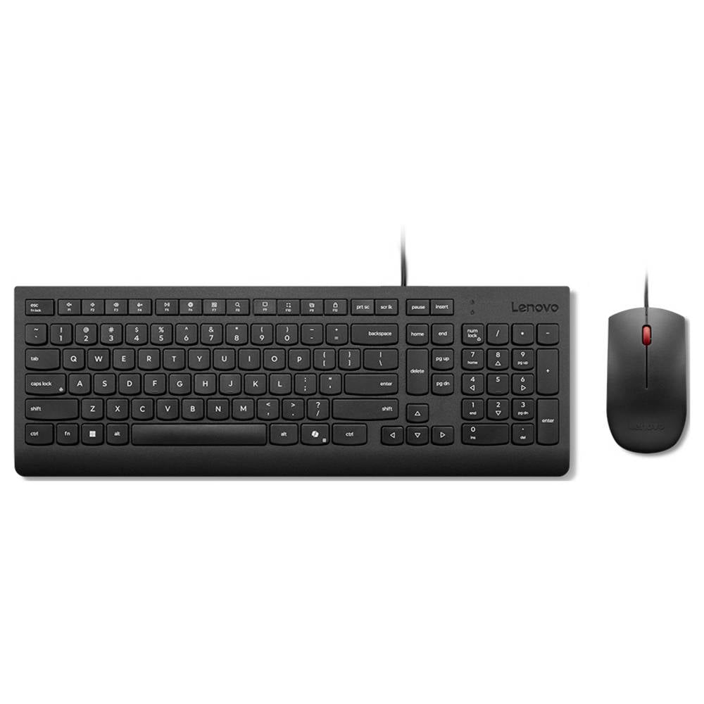 Lenovo 4X31R64414 Set met toetsenbord en muis Kabelgebonden Multimediatoetsen QWERTZ, Duits Zwart
