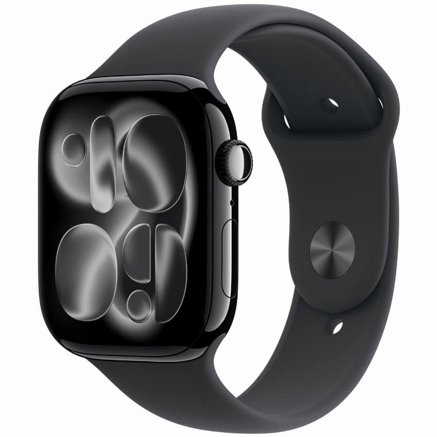 APPLE WATCH SERIES 11 GPS 46MM JET BLACK ALUMINIUM CASE WITH BLACK SPORT BAND - S/M