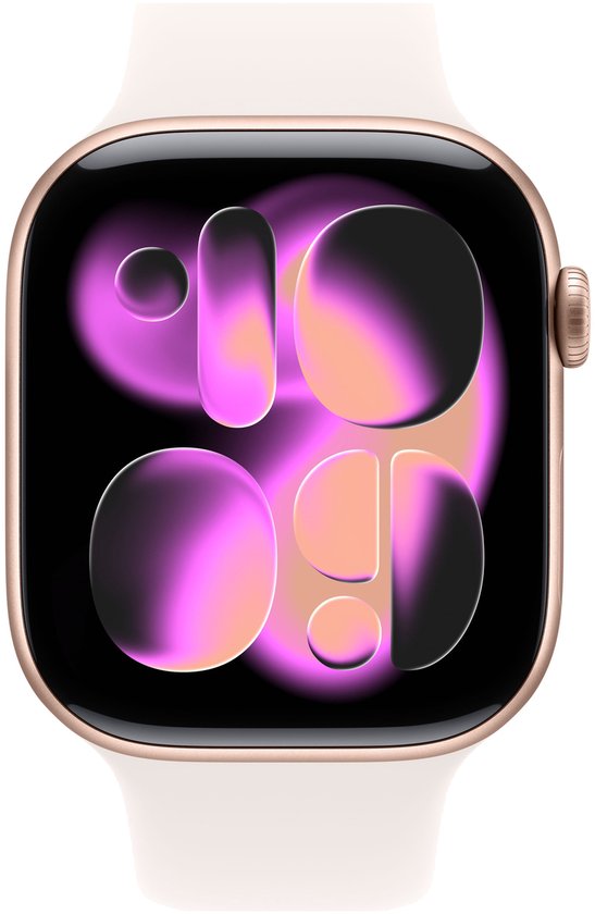 Apple Watch 11 – Wifi – 46mm – Rose Goudkleurig Aluminium Case with Light Blush Sport Band – S/M