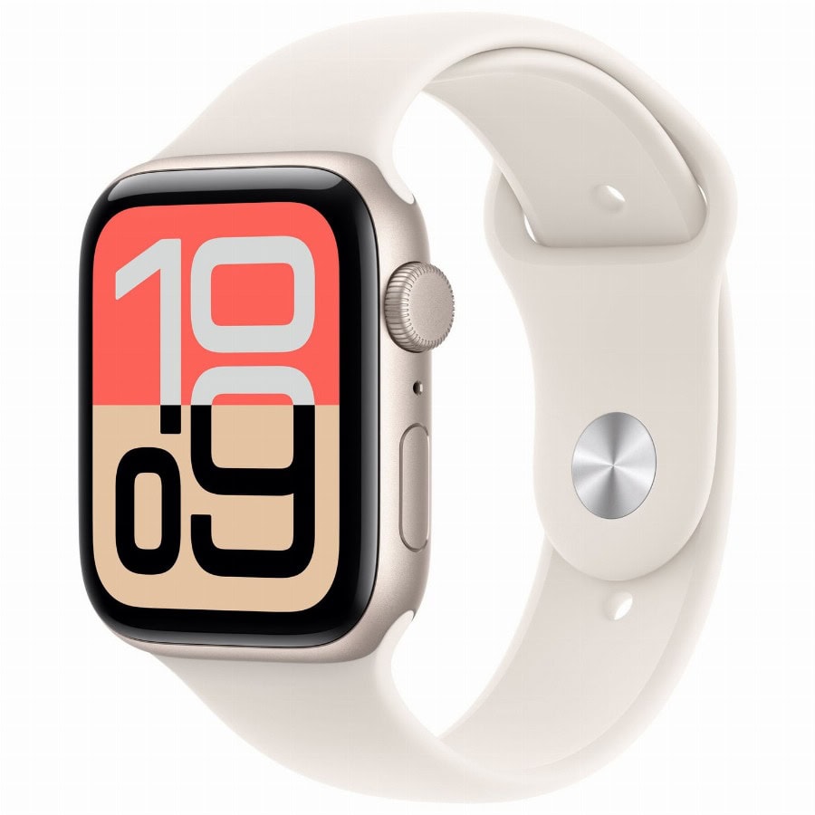 APPLE WATCH SE 3 GPS 44MM STARLIGHT CASE WITH STARLIGHT SPORT BAND - S/M