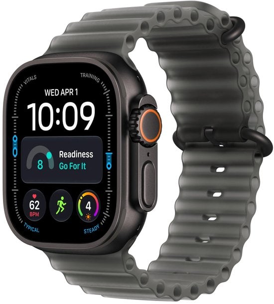 APPLE Watch Ultra 4 GPS Cellular 49mm Black Titanium Case with Translucent Black Ocean Band