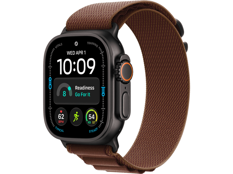 Apple Watch Ultra 4 GPs + Cellular 49mm Black Titanium Case - Burgundy Alpine Loop M