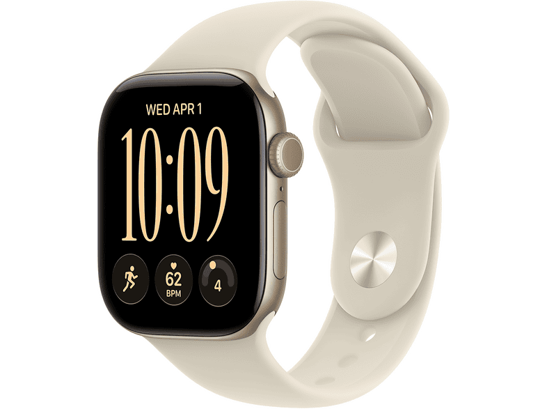 APPLE Watch Series 12 GPS 42mm Light Gold Aluminium Case with Sand Sport Band - S/M