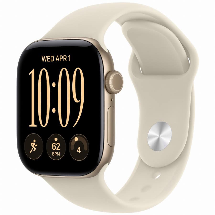 APPLE Watch Series 12 GPS 42mm Light Gold Aluminium Case with Sand Sport Band - M/L