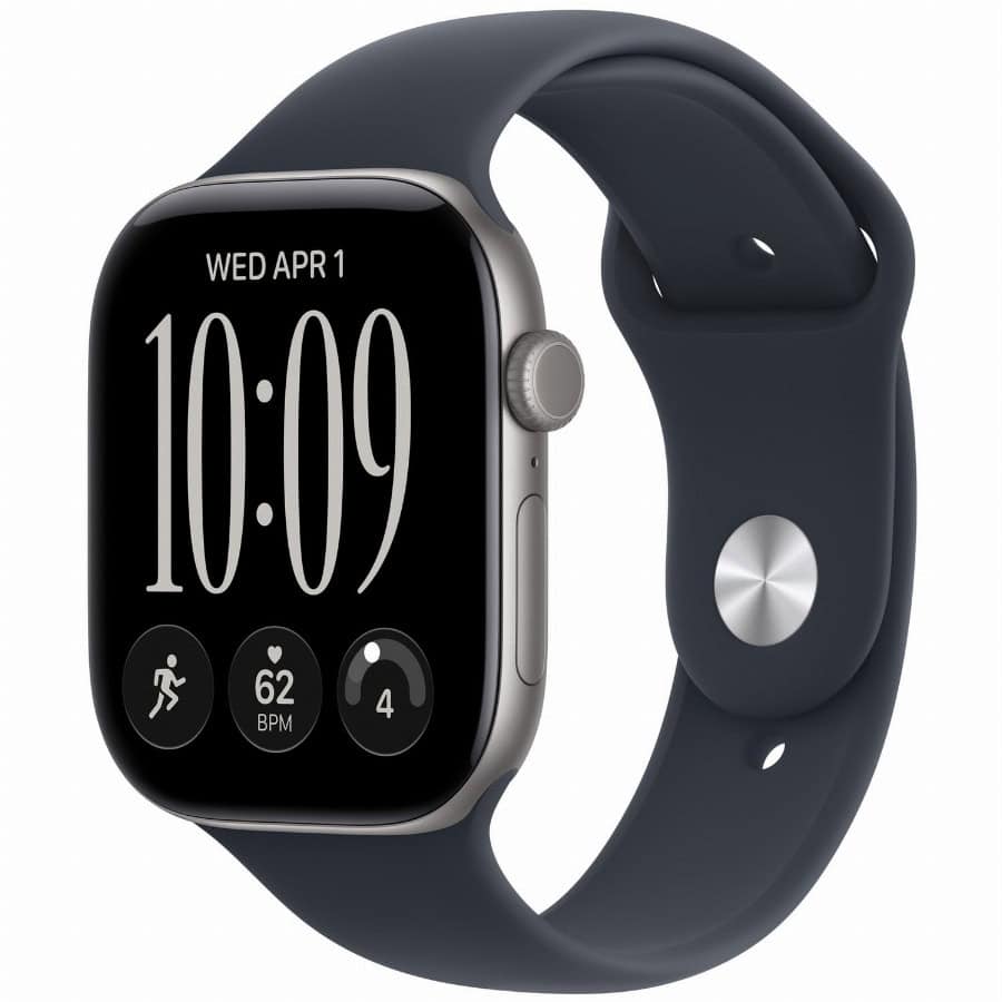 APPLE Watch Series 12 GPS 46mm Space Grey Aluminium Case with Navy Blue Sport Band - S/M