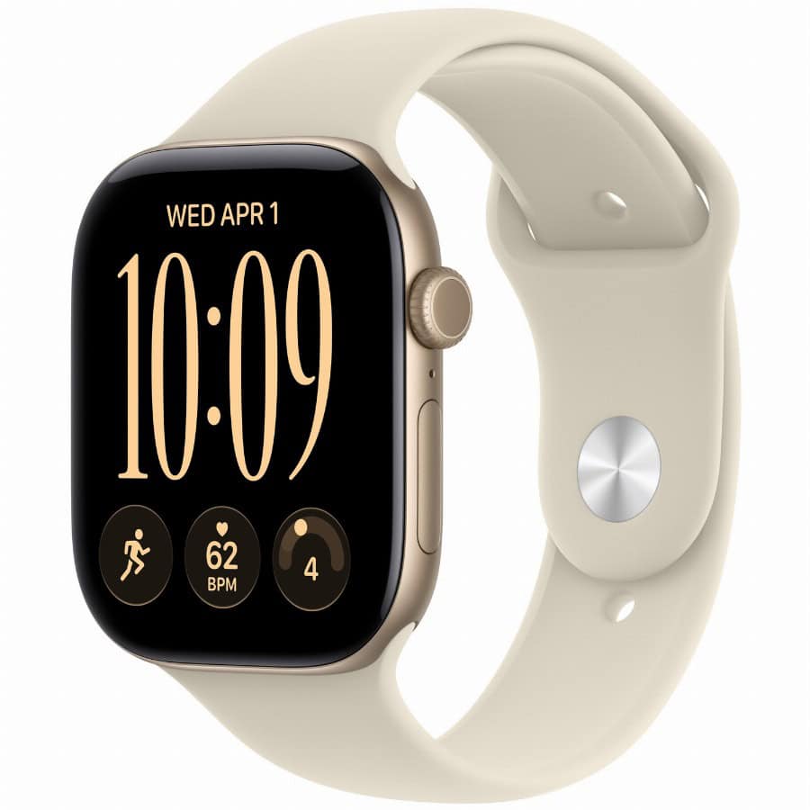 APPLE Watch Series 12 GPS 46mm Light Gold Aluminium Case with Sand Sport Band - M/L