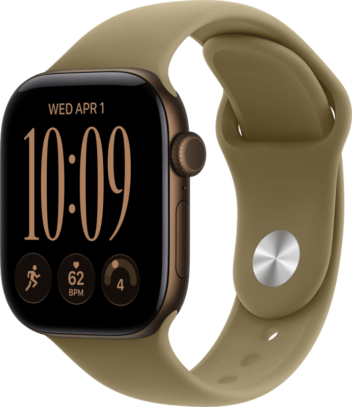 Apple Watch Series 12 Cellular 42mm Donkerbrons Sportband S/M