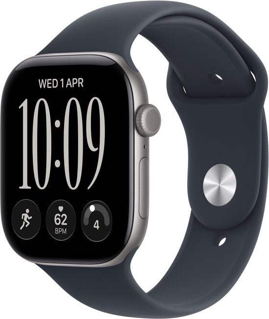 APPLE Watch Series 12 GPS Cellular 46mm Space Grey Aluminium Case with Navy Blue Sport Band - M/L