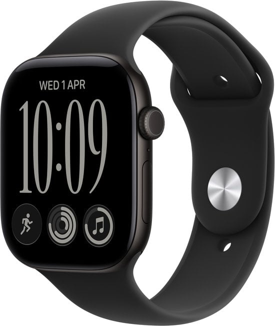 APPLE Watch Series 12 GPS Cellular 46mm Black Aluminium Case with Black Sport Band – M/L