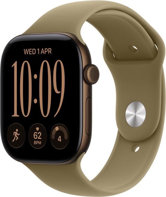 APPLE Watch Series 12 GPS Cellular 46mm Dark Bronze Aluminium Case with Olive Sport Band - M/L