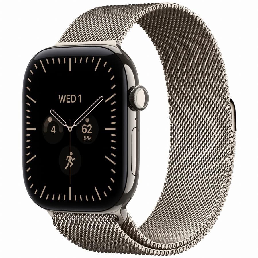 APPLE Watch Series 12 GPS Cellular 46mm Natural Titanium Case with Natural Milanese Loop - M/L