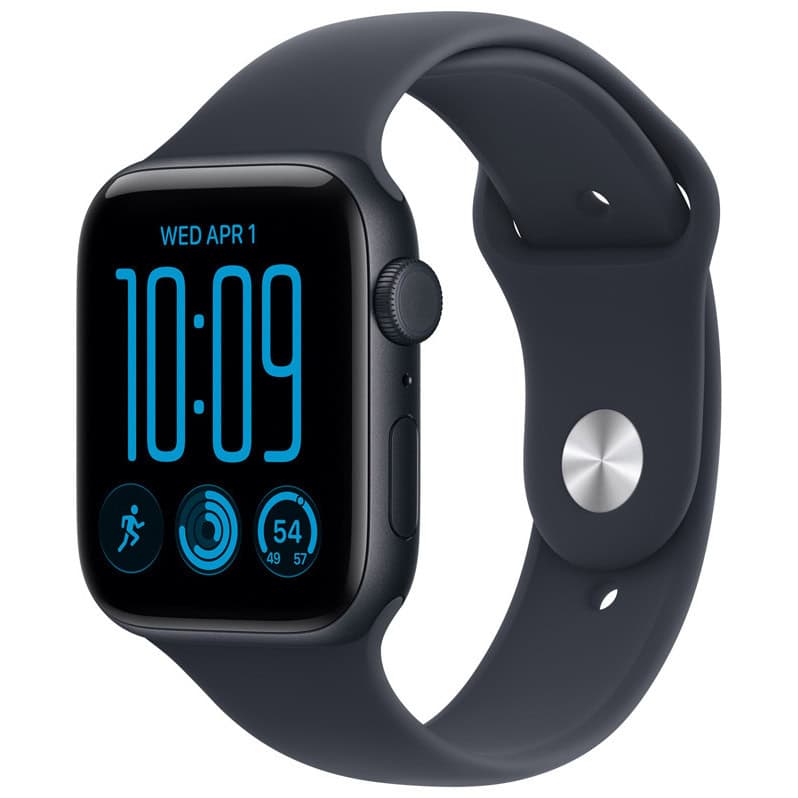 APPLE Watch SE 3 GPS Cellular 44mm Midnight Aluminum Case with Navy Blue Sport Band - S/M