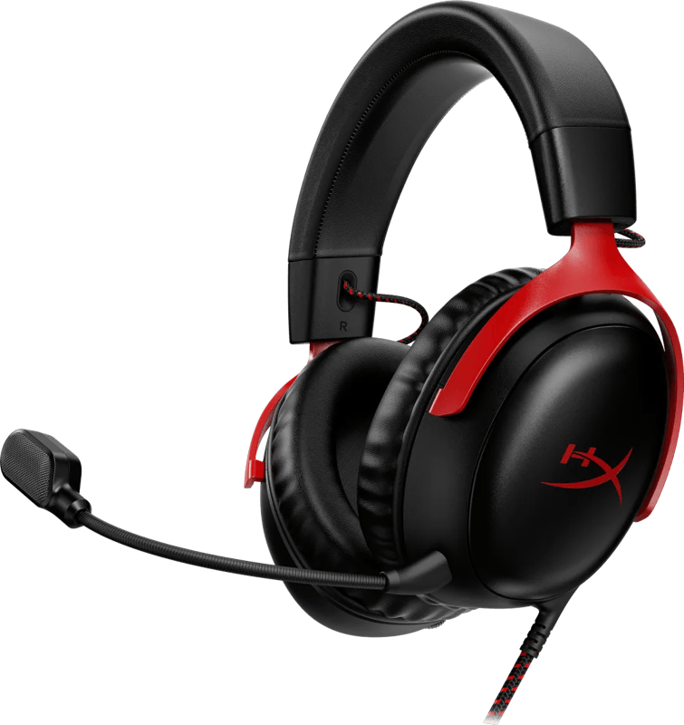 HyperX Cloud III Wired Gaming Headset – Zwart/Rood (PC, PS5, Xbox Series X/S)