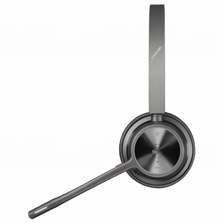 HP Poly Voyager 4320 UC Stereo On Ear headset Bluetooth Stereo Zwart Noise Cancelling Volumeregeling, Incl. oplaad- en dockingstation Computer