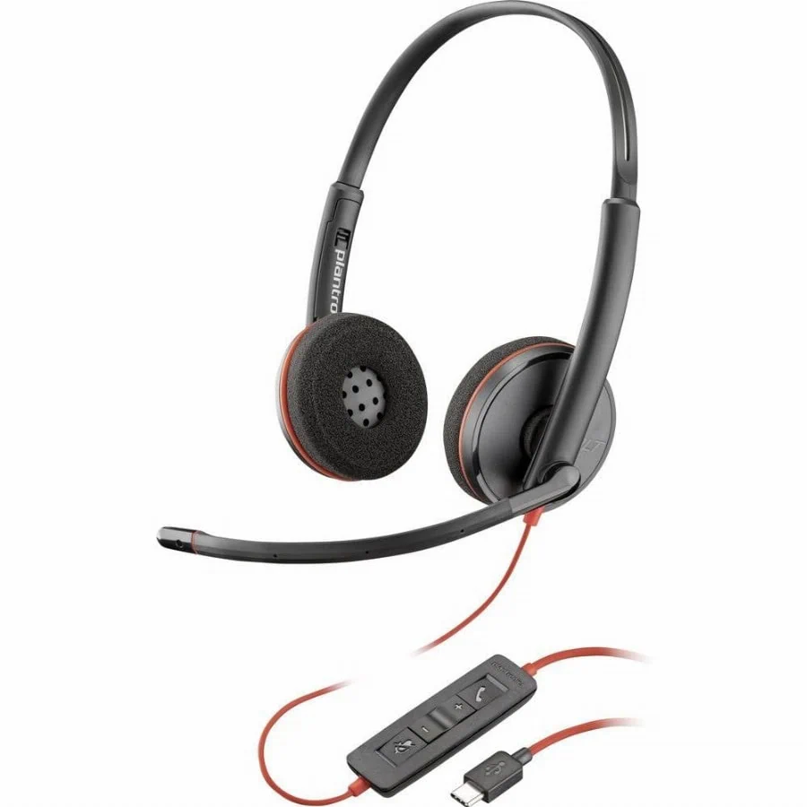 HP Poly Blackwire C3220 On Ear headset Kabel Stereo Zwart Headset, Microfoon uitschakelbaar (mute), Volumeregeling Computer