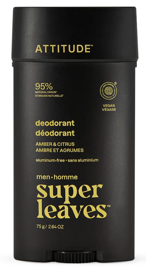 ATTITUDE Super Leaves Men Deodorant Amber Citrus 75