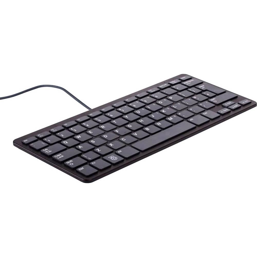 Raspberry Pi® RPI-KEYB (US)-BLACK Toetsenbord USB QWERTY, US-Engels Zwart, Grijs USB-hub