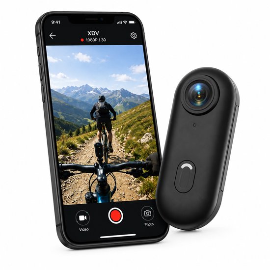 Mini Action Camera 1080P HD – Bodycam met 120° Groothoeklens, Magnetische Clip & Lanyard – Handsfree POV Camera voor Fietsen, Motor, Reizen, Vloggen, Dashcam & Huisdieren