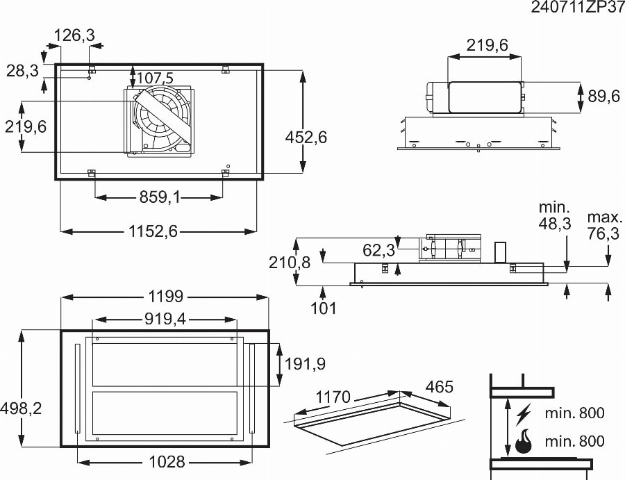 AEG 7000 SilenceTech - Plafonddampkap 120 cm Wit NDC7722SW