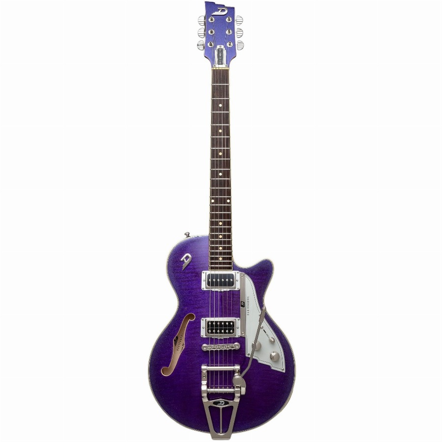 Duesenberg Starplayer TV Galaxy Purple Burst semi-akoestische gitaar met koffer