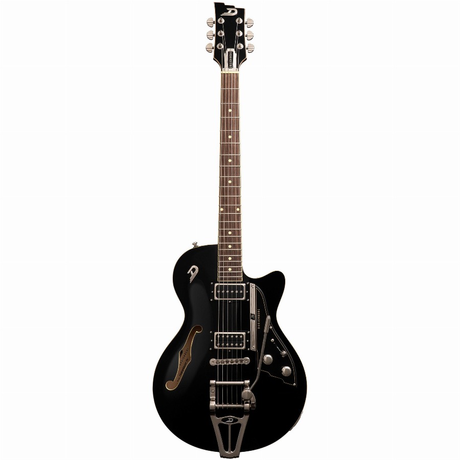 Duesenberg Starplayer TV Deep Black semi-akoestische gitaar met koffer