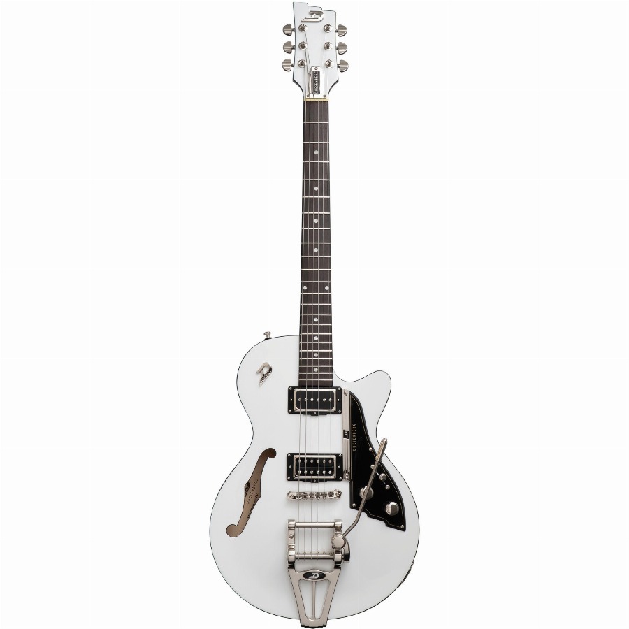 Duesenberg Starplayer TV Everest White semi-akoestische gitaar met koffer