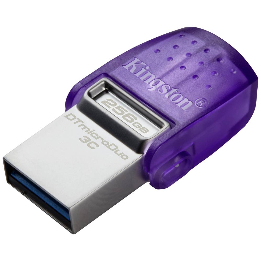 Kingston DataTraveler microDuo 3C USB-stick Retail 256 GB RVS, Violet DTDUO3CG3/256GB USB-A 3.2 Gen 1, USB-C