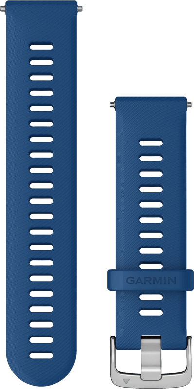 Garmin Siliconen Bandje Blauw/Zilver 22mm
