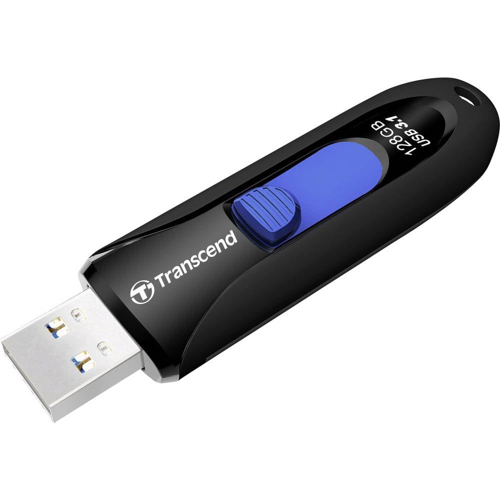 Transcend JetFlash® 790 USB-stick 128 GB Zwart, Blauw TS128GJF790K USB-A 3.1 Gen 1