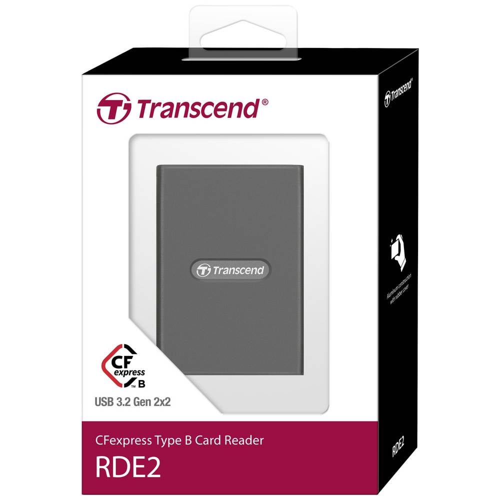 Transcend RDE2 Externe geheugenkaartlezer USB-A 3.2 Gen 2, CompactFlash Grijs