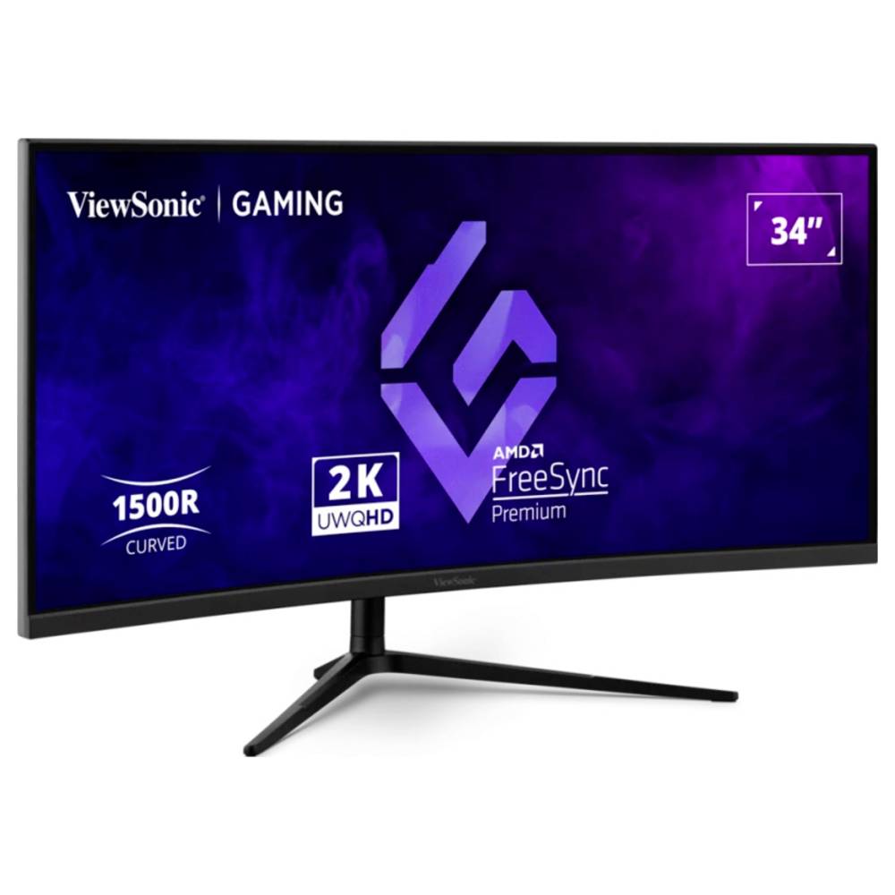 Viewsonic VX3418C-2K LED-monitor Energielabel F (A – G) 86.4 cm (34 inch) 3440 x 1440 Pixel 21:9 1 ms HDMI 2.0b VA LED