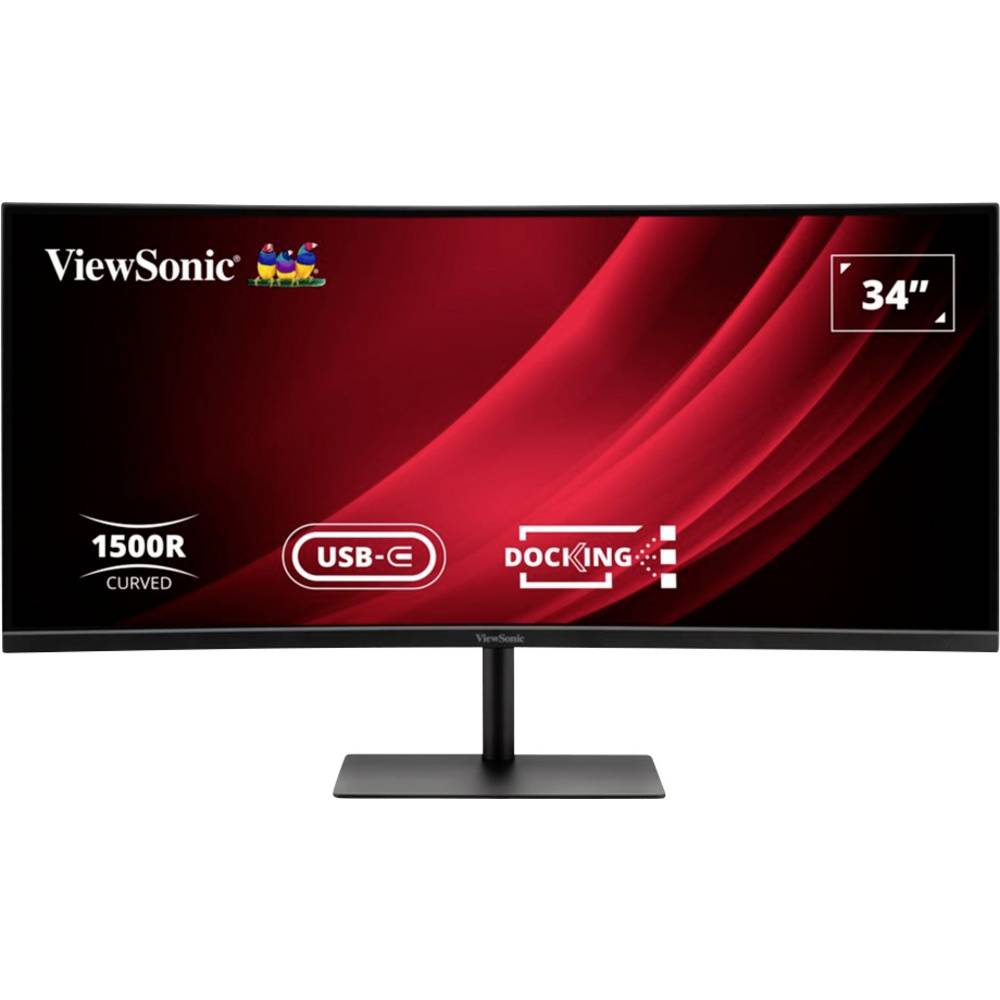 Viewsonic VG3419C-2 LED-monitor Energielabel F (A – G) 86.4 cm (34 inch) 3440 x 1440 Pixel 21:9 3.5 ms DisplayPort, USB-B, USB-C, USB-A, HDMI VA LED