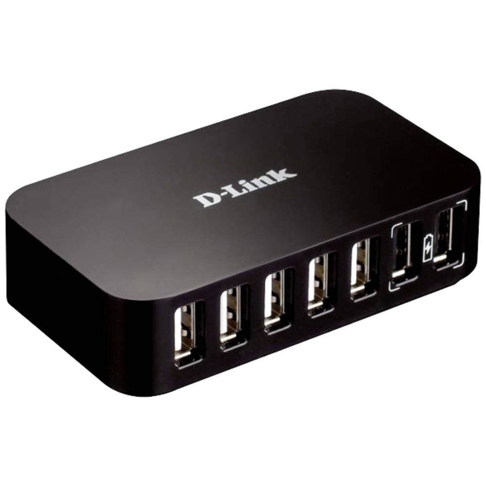 D-Link DUB-H7/E DUB-H7/E USB-hub 7 poorten USB-A USB 2.0 480 MBit/s Met snellaadpoort Zwart