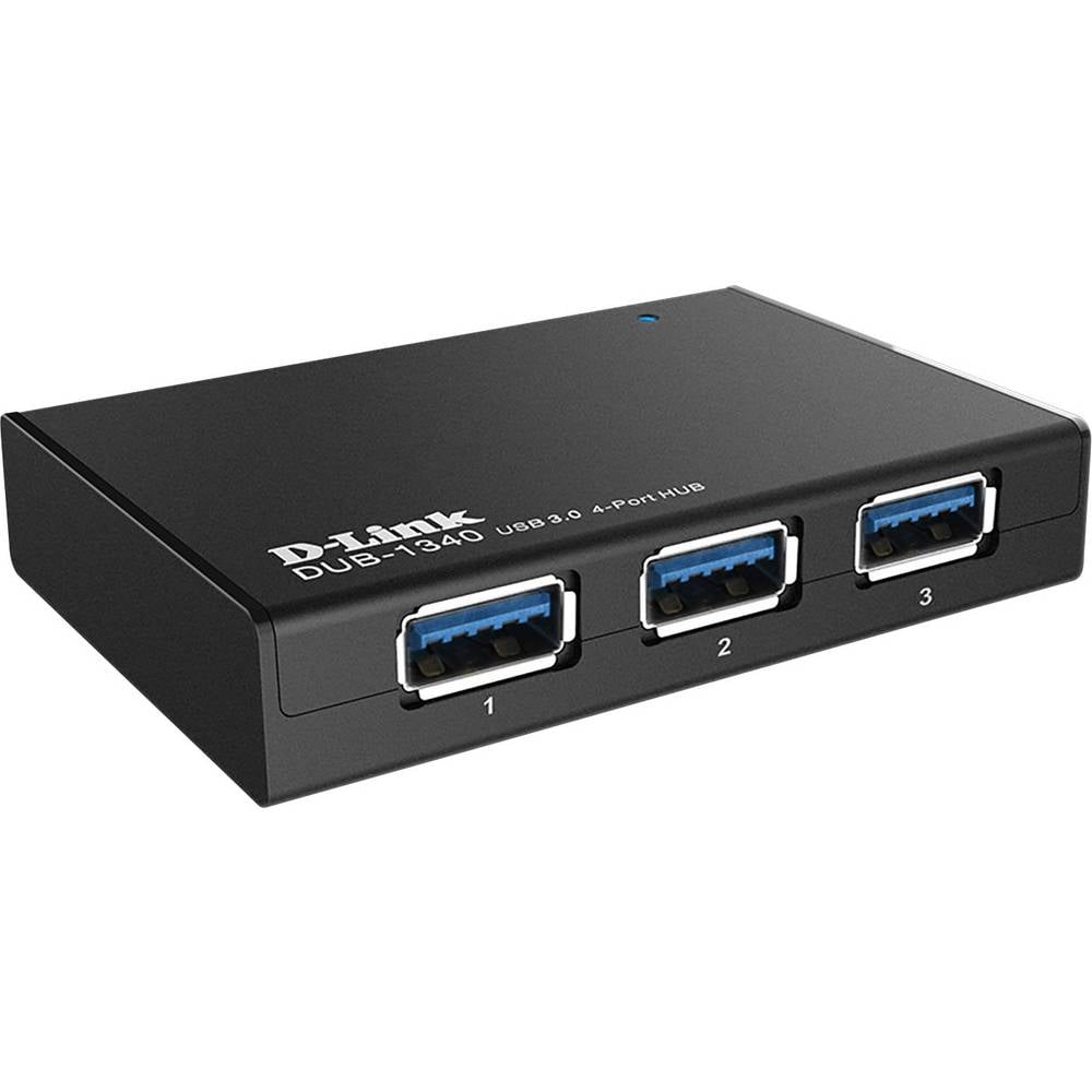 D-Link DUB-1340/E DUB-1340/E USB-hub 4 poorten USB-A USB 3.0 5 GBit/s Zwart