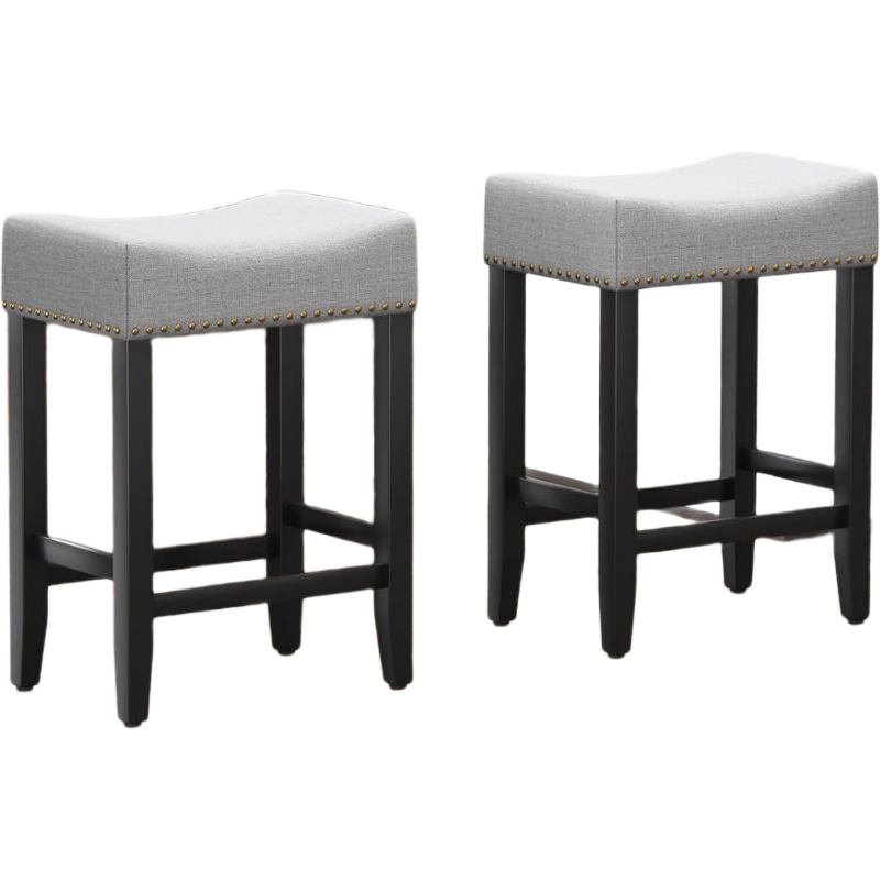 Ckaff barkrukken set van 2, 65,5 cm hoge barkrukken, keukenstoelen, gemaakt van linnen, make-upstoel, eetkamerstoel, badkamerkruk, kantoorkruk, baliekruk met voetsteun voor keuken,…