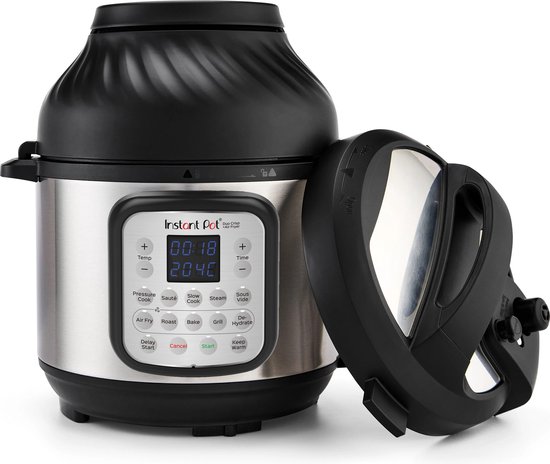 Instant Pot Duo Crisp 7,6L 11-in-1 elektrische snelkookpan en airfryer met twee deksels
