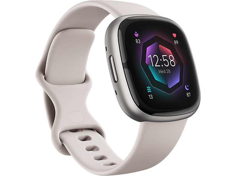 Fitbit Activity Tracker Sense 2 Lunar White/platinum Aluminium (fb521glbm)