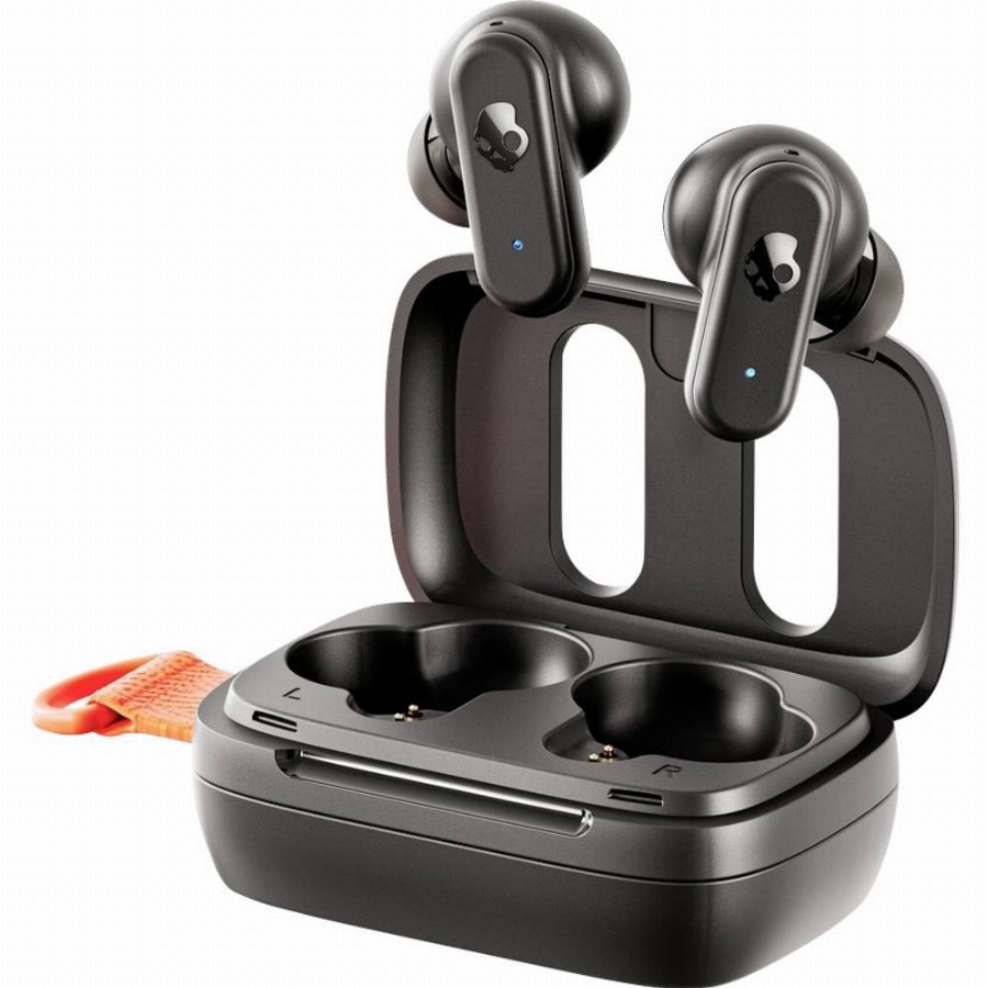 Skullcandy Dime 3 True Wireless Black Orange In Ear oordopjes Draadloos Stereo Zwart Ruisonderdrukking (microfoon) Oplaadbox Sport